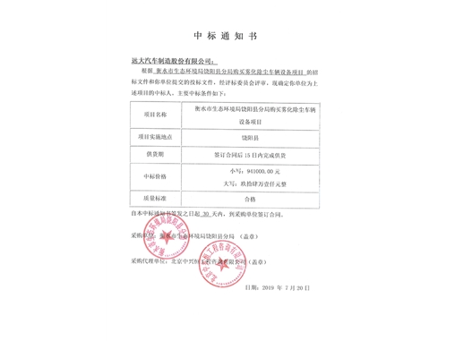 中標(biāo)項(xiàng)目公示